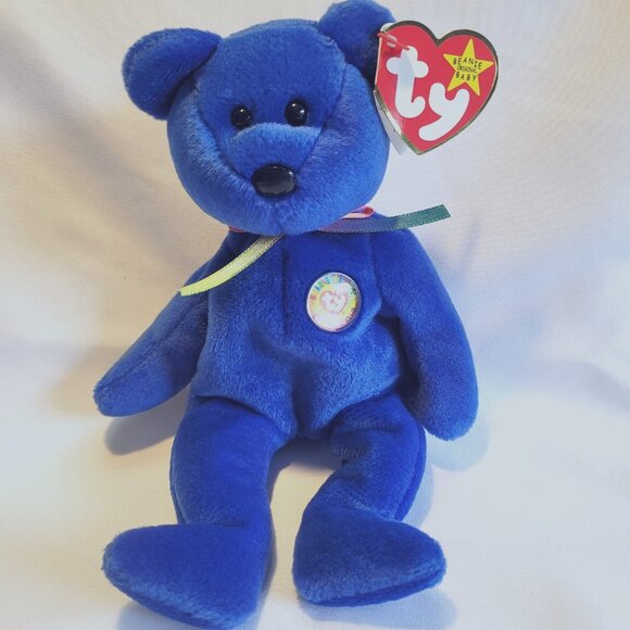Ty Beanie Baby "Clubby" the Bear with Version #1 Tag Retired Collectible - Picture 1 of 8